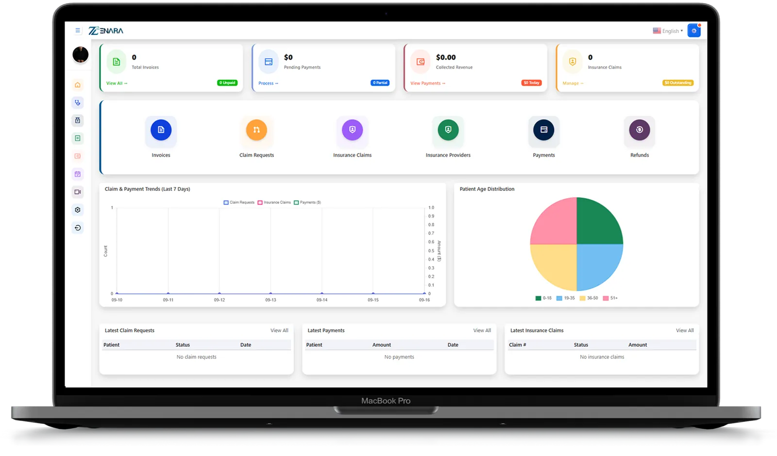 Zenara Medical Billing Dashboard