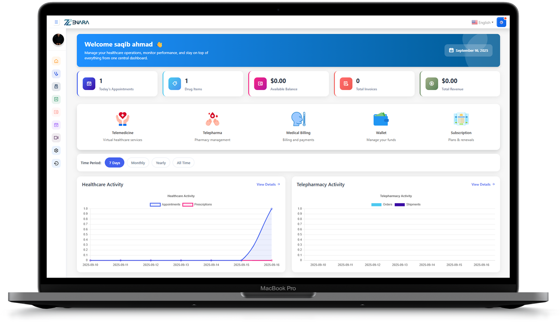 Zenara Platform Dashboard